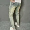 Men's Jeans designer Designer for Mens New Slim Fit Elastic Small Straight Leg Personalized Fashion Pants TrFashion pant MPQR