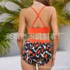 Women's Swimwear 2024 New Bikini Sexy Fresh Swimsuit Color Block Leopard Pattern Split Swimsuit for Women