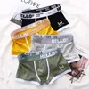 Sous-fonds Fashion Men's Pantes Cotton Boxer Shorts Man Sous -wear Mens Boxers Sexy U Convex Male Brepwant Male Plus taille 4pcs