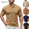 Herren Polos 2024 Amerikanische und europäische Mode Polo -Shirt Plus Size Herren Basic Top Kurzärmel Casual Pullovers Black Khaki Soft Strickwear