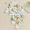 Clothing Sets Toddler Infant Baby Girl St Patrick S Day Outfits Long Sleeve Cattle Sweatshirt Four Leaf Clover Pants 2Pcs Set