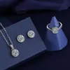 Zestaw biżuterii Diamond z laboratorium Solitaire 925 srebrne impreza ślubne pierścionki kolczyki Naszyjnik dla kobiet Bridal Moissanite Biżuteria 273U