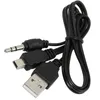 Alta qualidade preta USB2.0 Um homem a mini b masculino + 3,5 mm AUX AUX 1 a 2 CableAdapter CABELA CABELA CABE