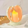 Resin Angel Figura Tealight Candele Portatore a lume di candela Statua dell'angelo bianco per la decorazione della casa in chiesa regalo di Natale per madre 240506