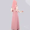 Lässige Kleider Damen Kleider Kleider muslimisch im muslimischen Stil floraler Druck hoher Taille -Knöchel Länge Vestidos Drop SXSH110