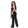 Damen zweisteuelhafte Hosen Sommerausschnitt enge Rolpper Hosenträger Jumpsuit 2021 Streetwear Solid Rückenless Active Wear Skinny Pailletten springen Dhrkj