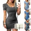 Partykleider Kurzarm Mini Kleid für Women Summer Club Sexy Pullover Rock Vestid Y2K Mode weibliche Kleidung Maxi Dres