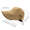 Kapelusz ochrony UV Fisherman Cap Hat Portable Składany szeroki brzeg słoneczny Czapki Ochrony Słońca Summer Regulowany rozmiar czapki dla kobiet