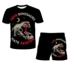 Set di abbigliamento nuovo estate baby jurassic park 3 dinosauro set di abbigliamento per bambini ragazzi e ragazze pantaloncini da maglietta da 2 pezzi set per bambini abbigliamento per bambini coagulo atletico