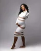 Robes de maternité Robe de photographie de maternité avec tissu de soie lait hauteur de taille de taille de taille blanche Robe de maternité pour les photoshoots T240509