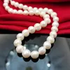 11-12-13-15 mm Big Pearl Necklace 100%Natural Freshwater Pearl Jewelry 925 Sterling Silver For Women Fashion Gift 240510