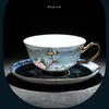 Porcelaine High Beauty Bone European Style Coffee Tup Tup Set Blue Floral After Afternoon Tea Wedding Gift 240508