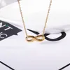 Designer japonês e coreano Meisen Gifts for Best Friends 8-Caracter Titanium Steel Gold Gold Stainless Colar para mulheres Phzi