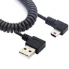 Nowy mini USB mężczyzna 90 stopni prawidłowo ustawiony na kątach USB samiec prostopadły sprężyny ze sprężyny kabel Synchroniza