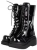 Botas impressão angelical feminino motocicleta fria punk lady lolita sapatos mulheres altas bombas de salto duplo de bolo de esponja grosso