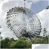 Trädgårdsdekorationer Chimes Tree of Life Wind Spinner Catcher 3D Roterande Pendant Flowinglight Effect Mirror Reflektion Design Outdoor DH924
