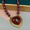 vintage Western Animal Spider Purple glass Pearl Royal style necklace 240510