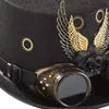 Partyversorgungen Vintage Steampunk Hut mit Schutzbrille schwarzer Top für Männer Frauen Maskerade Kostüm Gothic Jazz Unisex Dauerhaft