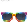 Occhiali da sole CHIGLIE CHIEFICABILI Piccoli e grandi mosaici Rainbow Colore di pixel occhiali per ragazzi Regali di novità per ragazzi Q240410