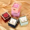 Boîtes de bijoux New Soap Rose Flower Boîte-cadeau d'emballage de bijoux avec Drer Macaron Couleur Mariage Valentin Saint-Valentin Boîtes d'anniversaire Boîtes décor