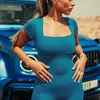 Zomer Spring Square nek Elasticiteit Playsuit Mode Solid strakke sport yoga jumpsuit vrouwelijke streetwear rompers 240424