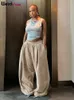 Weird Puss Y2K Casual Wide Ben Pants Women Autumn Loose Simple Basic Pocket High midjebyxor Corduroy Streetwear Long Bottoms 240509