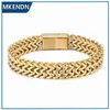 Bracelets de charme bracelet à chaîne de liaison cubaine MKENDN Men de la chaîne de liaison cubaine 18K bracelets pour hommes en acier inoxydable bracelet Hip Hop Bracelet à la chaîne à main Y240510