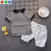Ensembles de vêtements à manches courtes Babies Babies Girls Strangement Polo Shorts Toddler Boy Fashion Costume d'été Sports décontractés