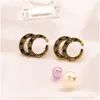 Orecchini per borchie Ear Designer Classista Charm Charm Vintage Gold Placted New Pearl Diamond Luxury Brand con box Delivery Drople Delivery Otnf7