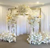 Square Wedding Arch Flower Stand, dubbele achtergrond, metalen bloemenstandaard, welkomstruimtelindeling, geometrische decoratie