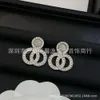 biżuteria dla kobiet kanałów kolczyki literowe wróżki modne kolczyki lekkie luksusowe zachodnie klasyczne diamentowe kolczyki