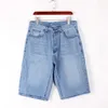 Herren Jeans Übergröße Oversize Casual Sieben-Punkte-Hosen Sommer-Eis-Cool Dünne Shorts Dehnsamer koreanischer Stil Straight Casual Hosen tägliches Outfit Blue 30-46