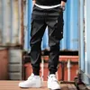 Klasik Tasarım Çok Cepleri Kargo Pantolonlar Erkek Günlük Gevşek Fit Drawstring Joggers İlkbahar Yaz Dış Mekanı 240430