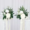 Flores decorativas Cadeira artificial Back Flower Outdoor Arranjo de casamento Props para decoração de suprimentos de banquetes festivos