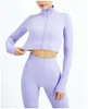 LU ALIGN Set Autumn Apparel Gym Fiess Workout Ribbed Long Manche Op Set Bra Leggings Yoga Jacket Lemon LL Gym Sport Running