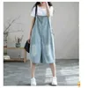 Women's Jumpsuits Rompers Denim Jumpsuits Women Oversized Casual One Piece Outfit Women Playsuits Vintage Overalls for Women Solid Blue Five-point Pants Y240510