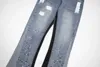 Jeans masculin American Retro Washing Letter Splicing Denim Street Trend Brand Couple lâche Micro Flash Long Socks Q240509
