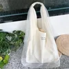 Sacchetti per la spesa in tela in tela in tela a assii francese a grande capacità di grande capacità casual organza tote girl eco chior a mano