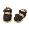 Sapatos bebês infantis sapatos de menina menina de menina de criança planos de verão flor de borracha mole de borracha macia