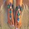 Mariage à la mode chaude Barefoot Anklet Sandals plage Foot Bijoux Sexy Pie Chaîne de jambes Femelle Boho Crystal Chevaute pour les femmes 297m