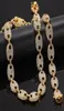 2019 Mens Marine Link Chain8inch Bracelet Set Iced Out Bling Chain Necklace 16inch 18inch 20inch 22inch 24inch Link Chain Bracele2976245