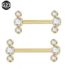 Nippelringe 1PCS G23 Titan Pierc Gold Farbe Nippel Ringe CZ Lünette Set Piercing Nippel Mamilo Piercings Sexy Frauen Körper Schmuck 14G Y240510