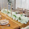 Artificiel Rose Hortengea Flower Panels Festival Table Dîner Row Flower Row pour le mariage Baby Shower Road Cité Decoration Accessoires