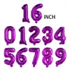 Party Decoration Giant Pink Rose Number Balloons Mylar Foil Large 10 11 16 30 40 50 60 Helium Balloon Birthday Girls Gift