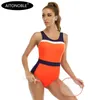 Dames badkleding aitonoble ss2024 dames dames dames uit één stuk zwempak bikini meisjes strandkleding sport met riem