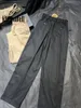 Pantalon féminin 5.4 Klasonbell Black All-Matchs Straight Fashion Simple Back Elastic Roll-Up Pantal