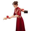 Vêtements ethniques mariage chinois cheongsam vintage élégant toast moderne soirée robe de fête de soirée mandarin