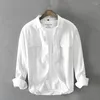 Camicie casual maschile Italia Designer di qualità Brand Cotton For Fashion Fashion Long Sleeve Great Shpe Shped 6 color Abbigliamento Camisa Masculina