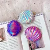 ZP6R Compact Mirrors Laser Show Sonte Makeup Makeup Makeup 2X powiększenie Glass Dream Portable Dwutestowemu Makijażowi Akcesoria do składania Kieszonka Kawaii D240510