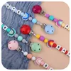 Baby Silicone Rainbow Pacifier Holder Keten Aangepaste naam Handmade Personaliseer Dummy Clips Posfacifier Clips Holder Baby TEETER 240510